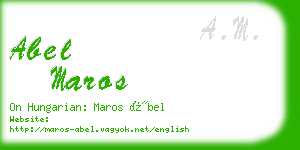 abel maros business card